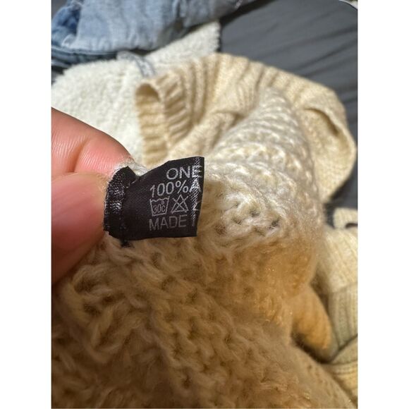 Women cape beige boho sweater one size - Picture 6 of 7